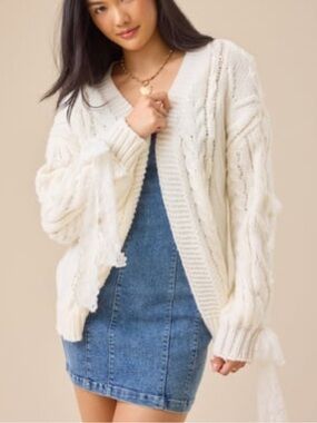 Altar'd State Dove Lace Cardigan